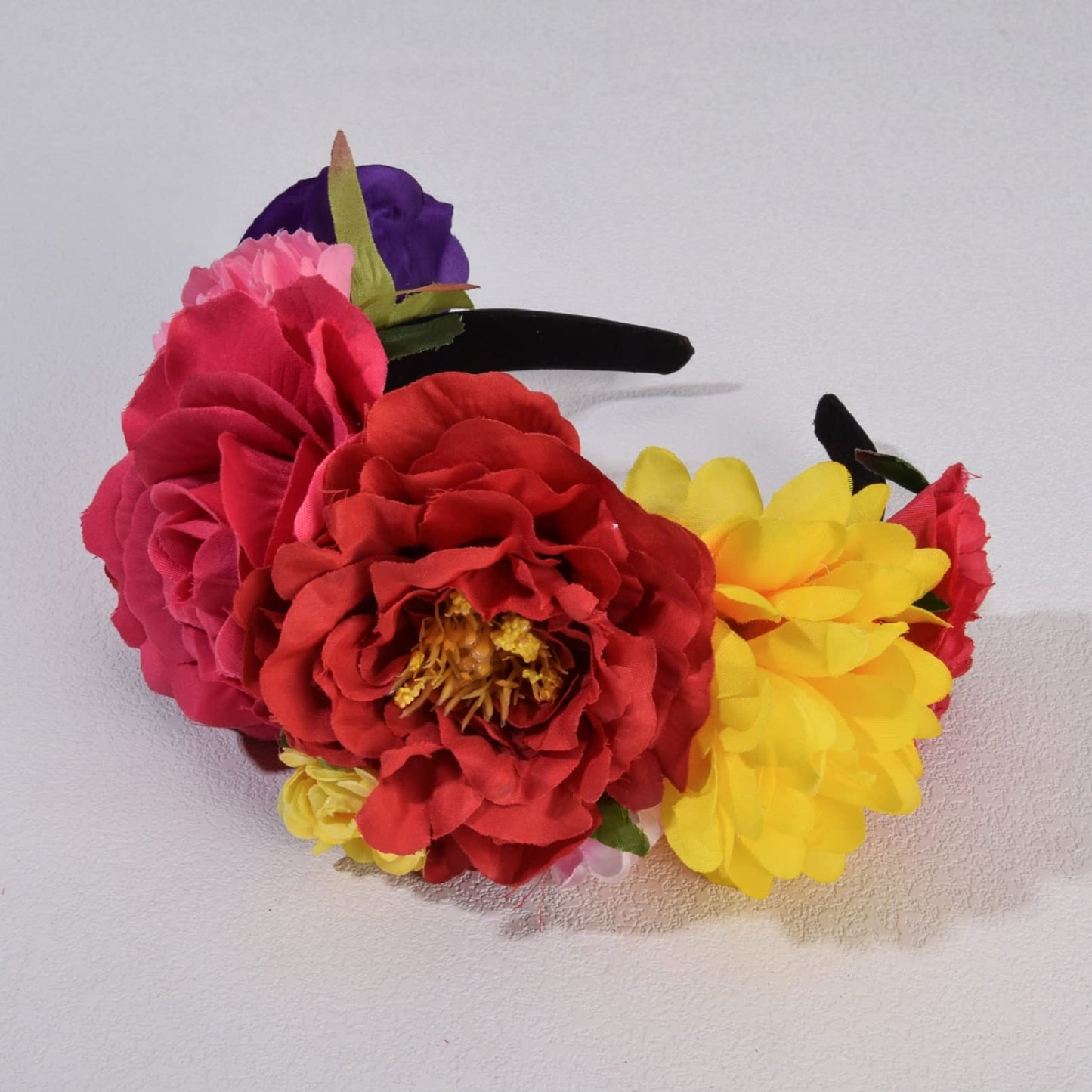 Vividsun Rose Flower Headband Floral Crown Day Of The Dead Headpiece (Fushcia/purple)