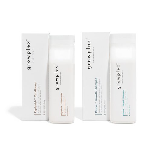 Growplex Revive Shampoo & Replenish Conditioner Bundle, Biotin Scalp Care System for Men & Women, Supports Fuller Thicker-Looking Hair Daily
