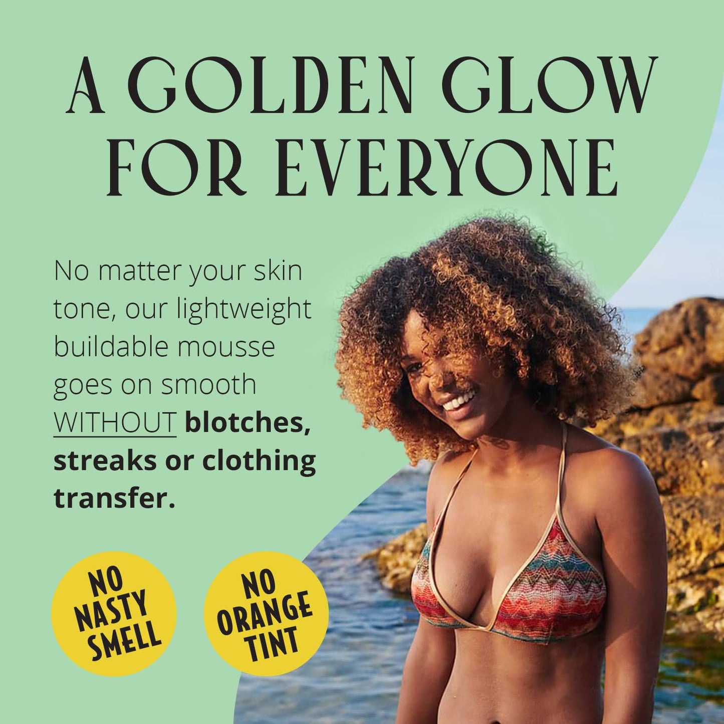 Skinerals Self Tanner Mousse - Organic Sunless Tanning Foam for Face & Body, Streak-Free & Quick-Drying, 8 oz