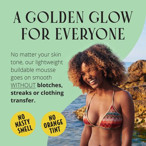 Skinerals Self Tanner Mousse, Organic Sunless Tanning Foam for Face & Body, Natural Looking, Streak-Free, Quick-Drying, Long-Lasting Fake Tan, 8 oz, Californium