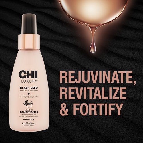 CHI Luxury Black Seed Oil Leave-In Conditioner - Moisturizing Hair Treatment, Thermal Protection, 4 Oz