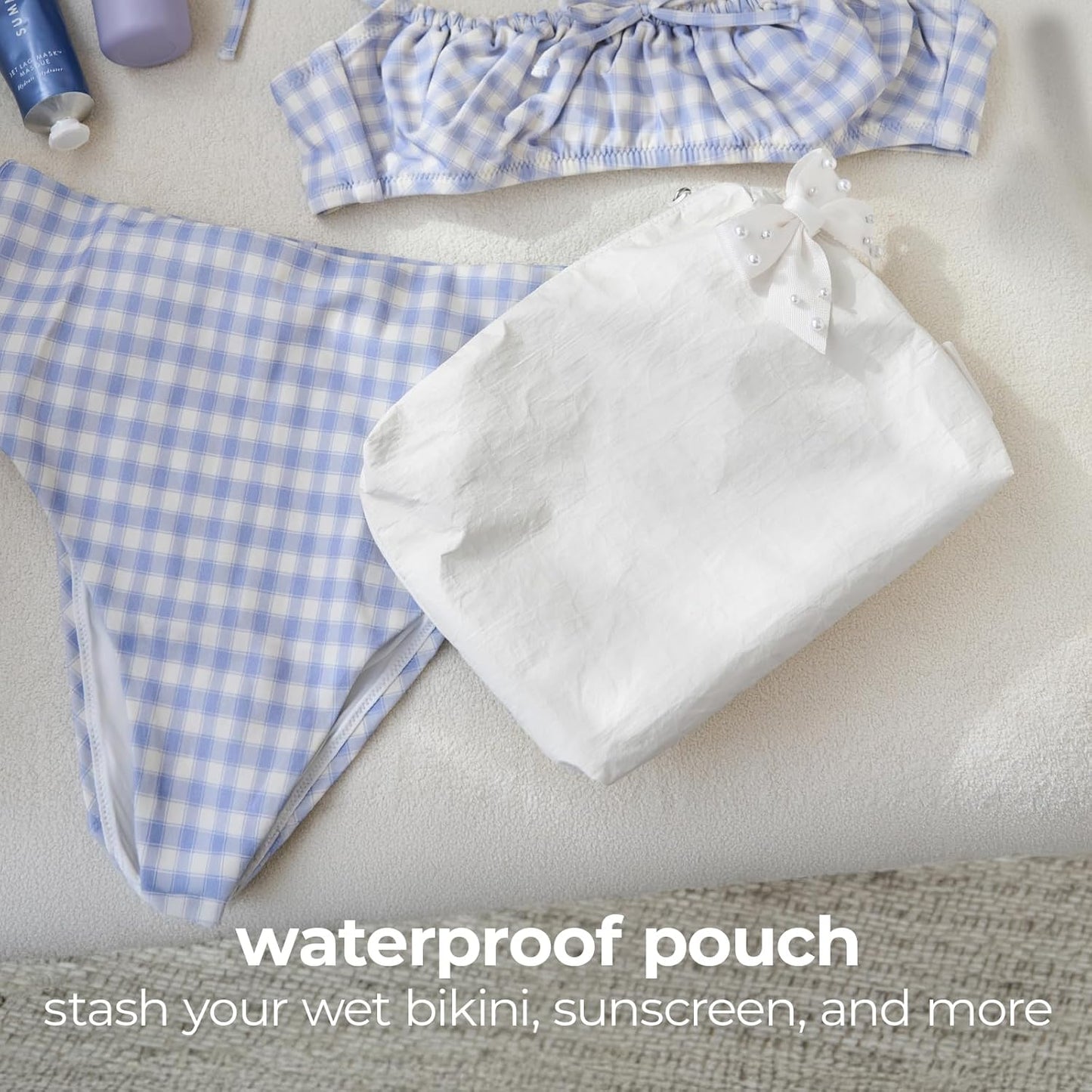 Case-Mate Essential Crinkle Makeup Bag - Waterproof Zipper Pouch for Travel & Toiletries