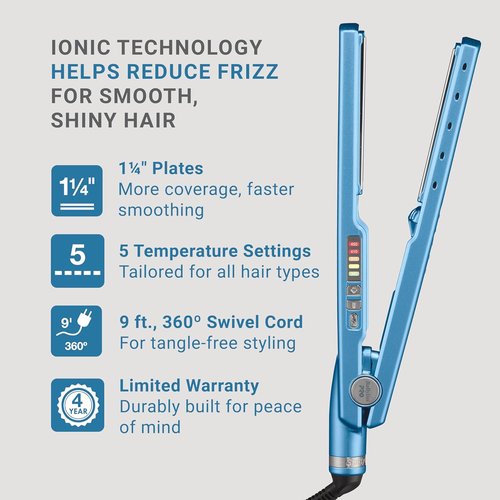 1 1/4" Digital Ionic Flat Iron, Hair Straightener, Shorter Plates