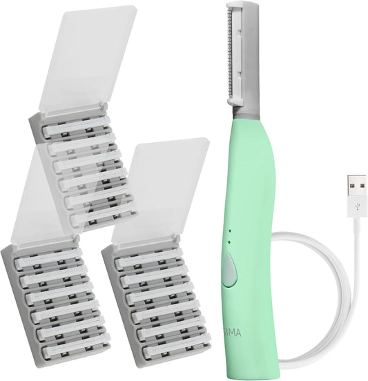 SPA SCIENCES - Patented Dermaplane Razor for Women | Painless 2-in-1 Facial Exfoliation & Hair Removal - Rechargeable, 3 Speeds