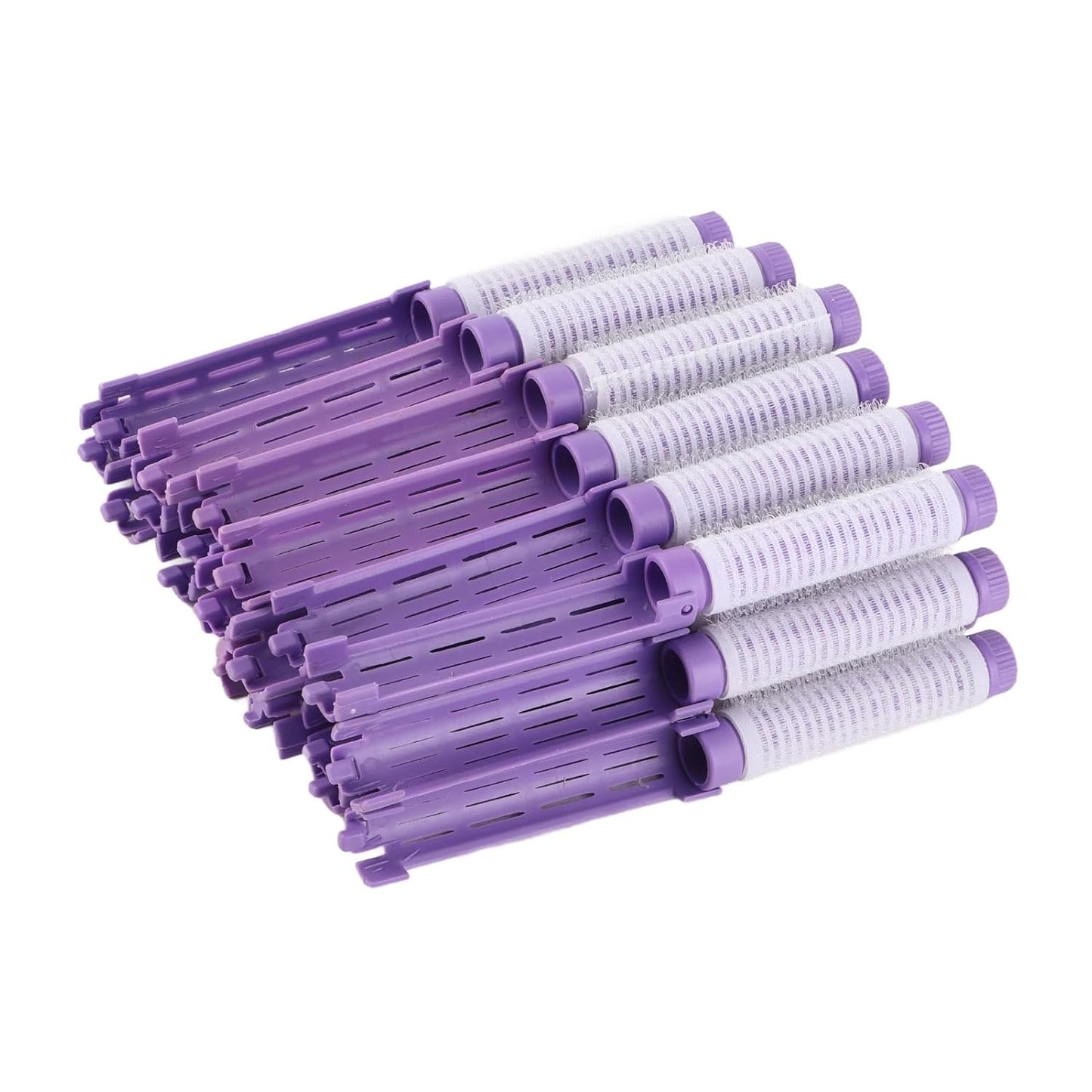 Skiennix Fluffy Korean Perming Rod Rollers - 20pcs Hair Curling Kit for DIY Root Perm | Purple