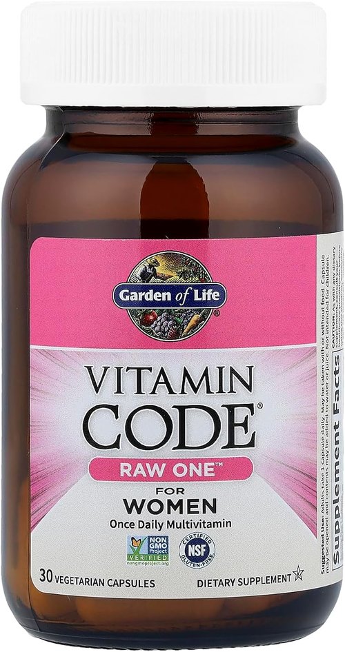 Garden of Life Multivitamin for Women - Vitamin Code Raw One, Once Daily, 30 Capsules, Gluten-Free & Vegetarian