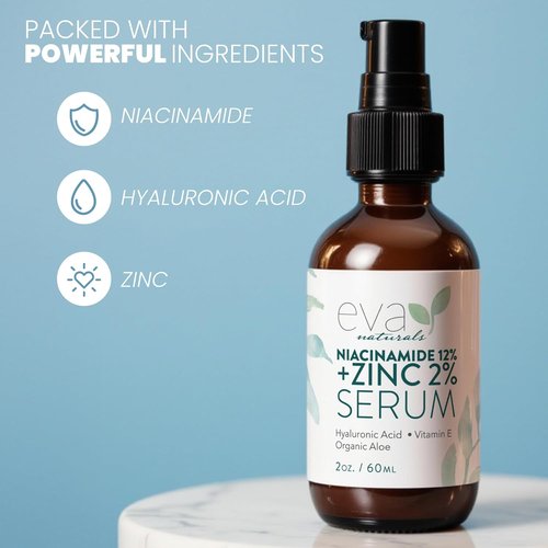 Niacinamide 12% Serum - Pore Minimizer with Zinc & Hyaluronic Acid for Even Skin Tone | 2 Fl Oz