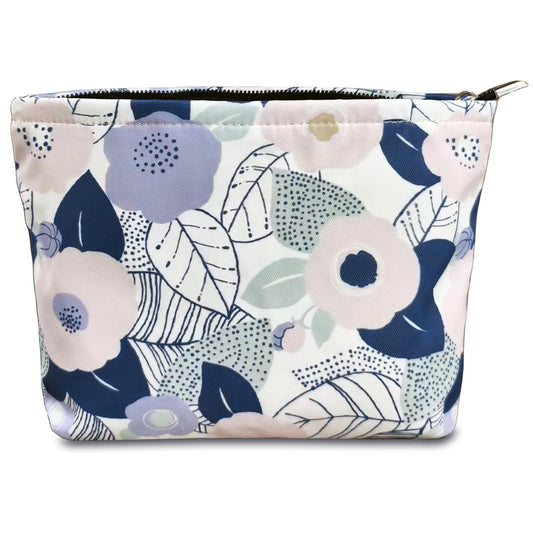 STARDW Aesthetic Floral Makeup Bag Cute Small Cosmetic Bags for Women Girls, Travel Toiletry Bag Large Capacity Zipper Makeup Pouch, Purse Organizer Pouches (Abstract Flowers)