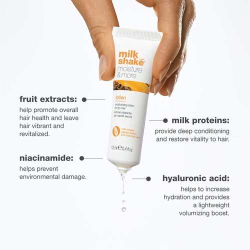 milk_shake Moisture & More Hydrating Lotion Vials - Intense Hydration Treatment for Dry Hair | Restores Shine & Moisture | Tropical Scent
