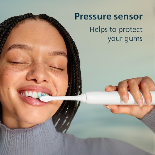 Philips Sonicare 4100 Series Electric Toothbrush - Advanced Sonic Technology, Pressure Sensor, White | Model HX3681/23