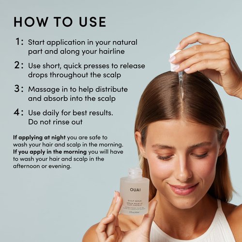 OUAI Scalp Serum - Balancing Hair Serum with Red Clover & Peptides for Thicker Hair | 2 Fl Oz