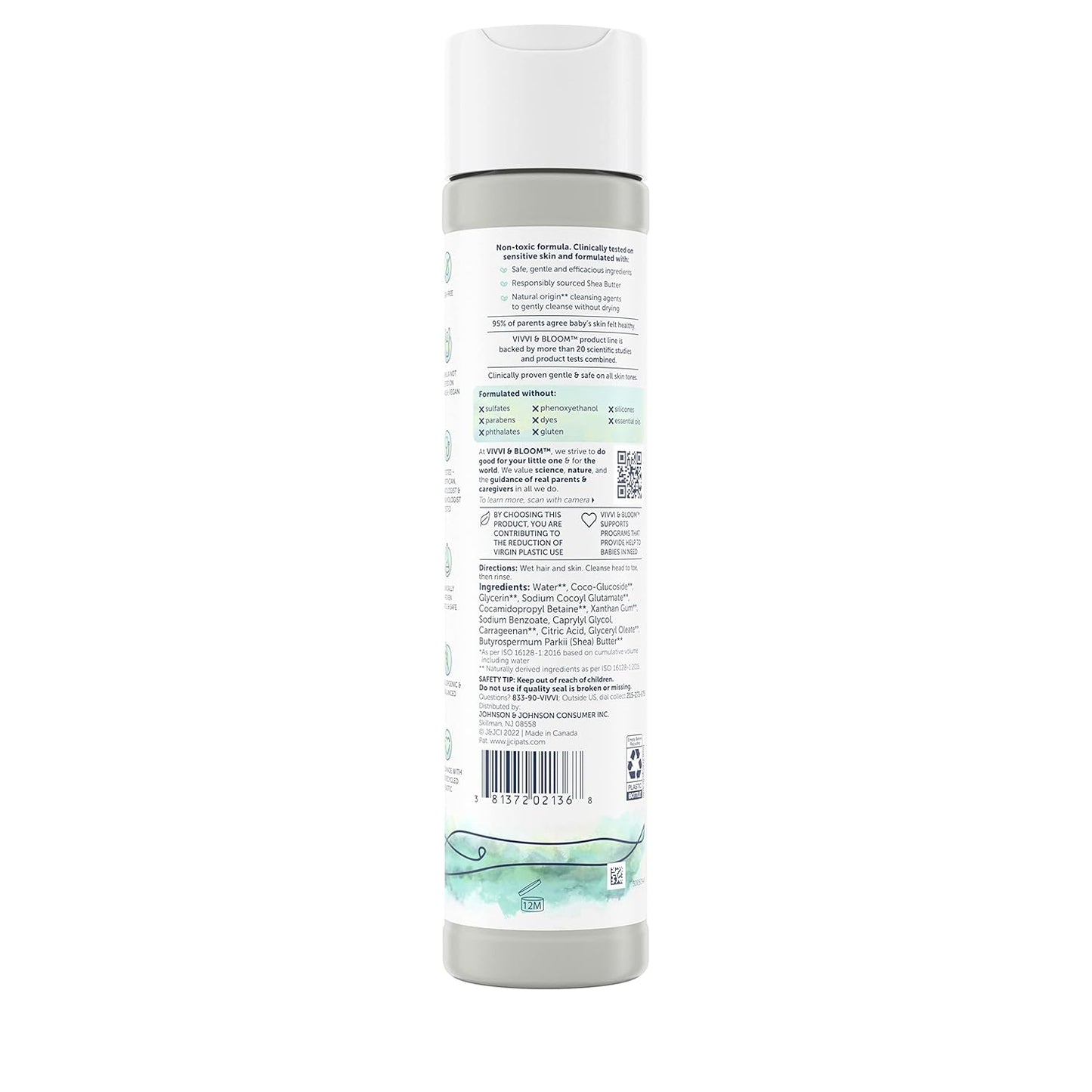 Vivvi & Bloom 2-in-1 Baby Wash & Shampoo - Gentle Cleansing Gel for Sensitive Skin, 10 fl. oz.