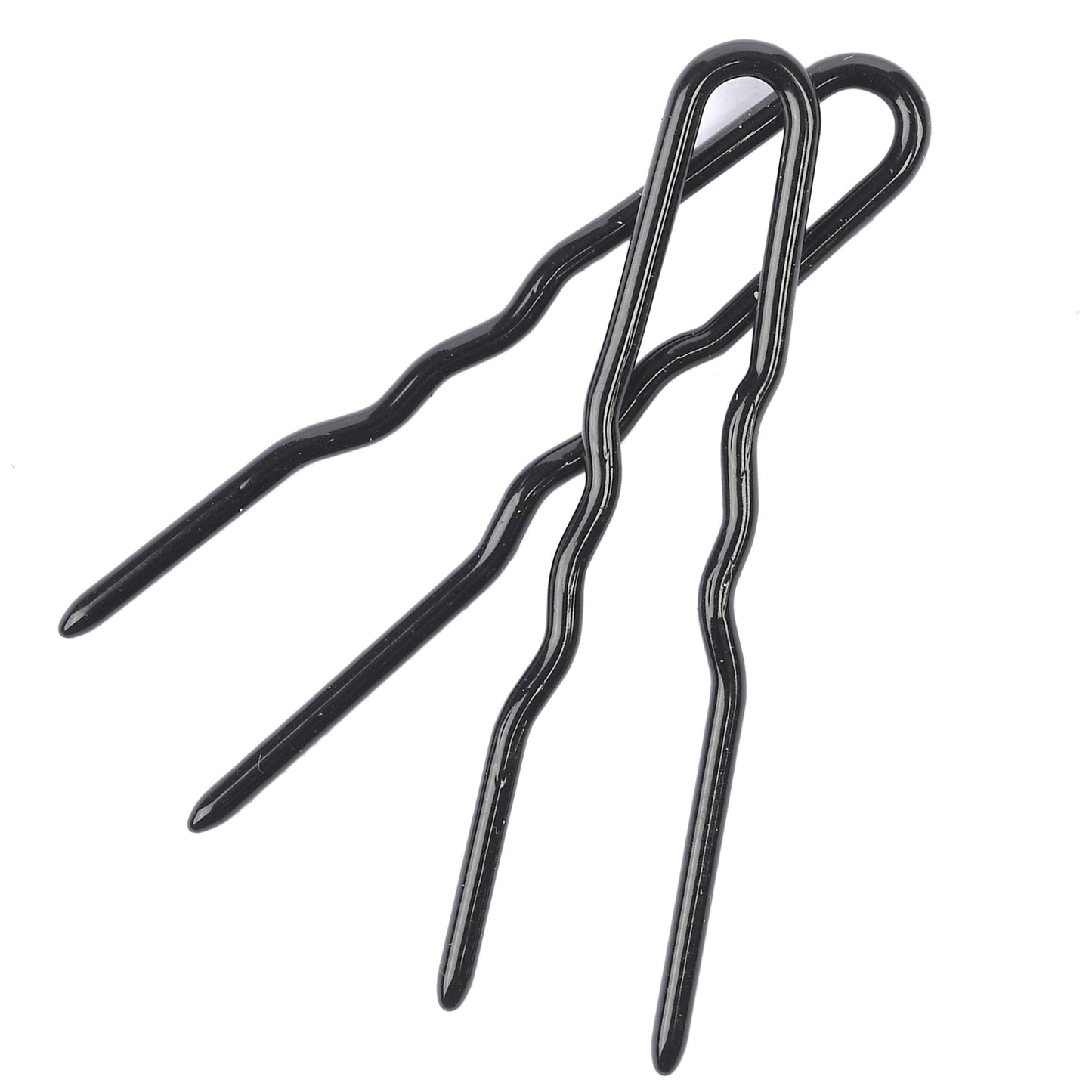 Amish Valley Products Hairpins 36 Count Crinkled Heavy Duty Stainless Steel Handmade Hair Pin Use in place of Hair Clips Barrettes Bobby Pins Snag-less (1 5/8 Inch, Black)