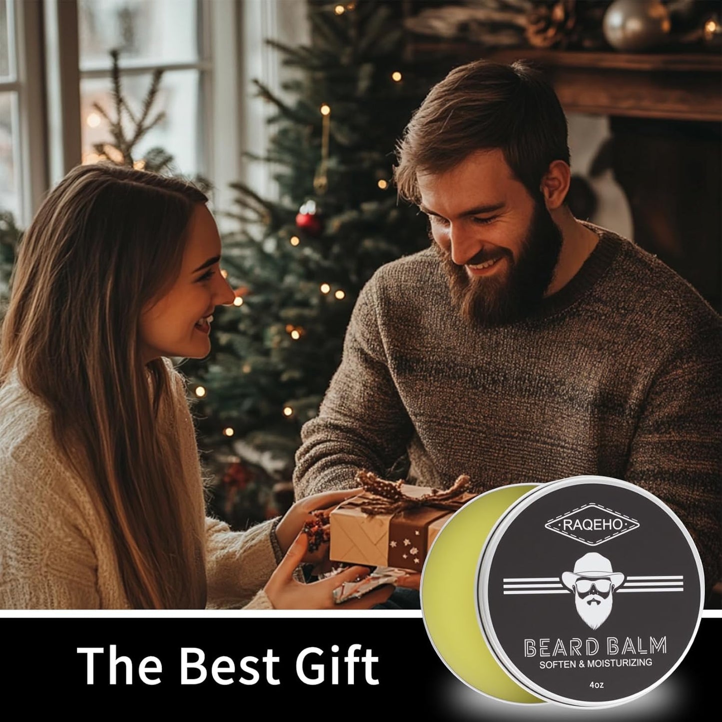Skiennix 4oz Beard Balm - Nourishing Mustache Wax & Leave-In Conditioner | Sandalwood Scented Grooming Cream