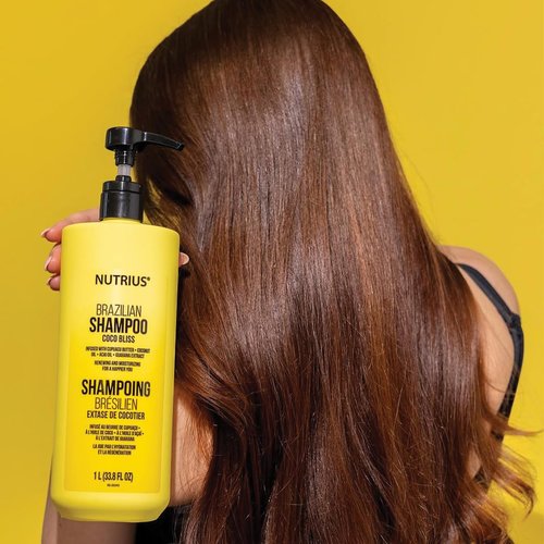 Nutrius Brazilian Shampoo - Coco Bliss Coconut Hydrating Shampoo for Dry Hair | 33.8 fl oz