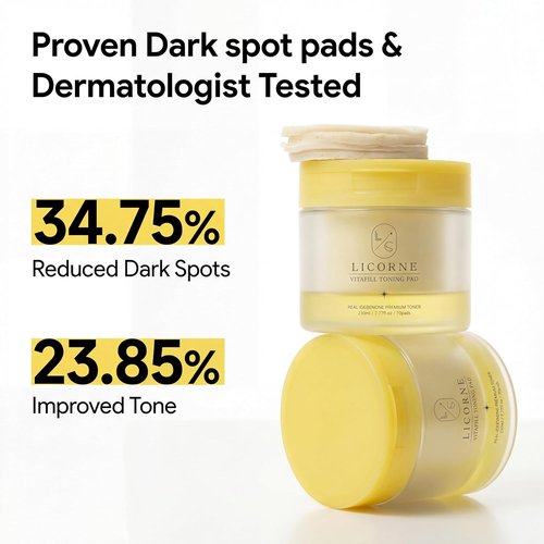 Licorne Vitafill Toning Pads - Hydrating Korean Toner Pads with Niacinamide for Smooth, Radiant Skin