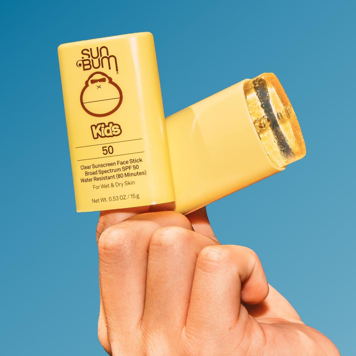 Sun Bum Kids SPF 50 Clear Face Stick Sunscreen - Broad Spectrum Protection with Vitamin E - Travel Size 0.53 oz