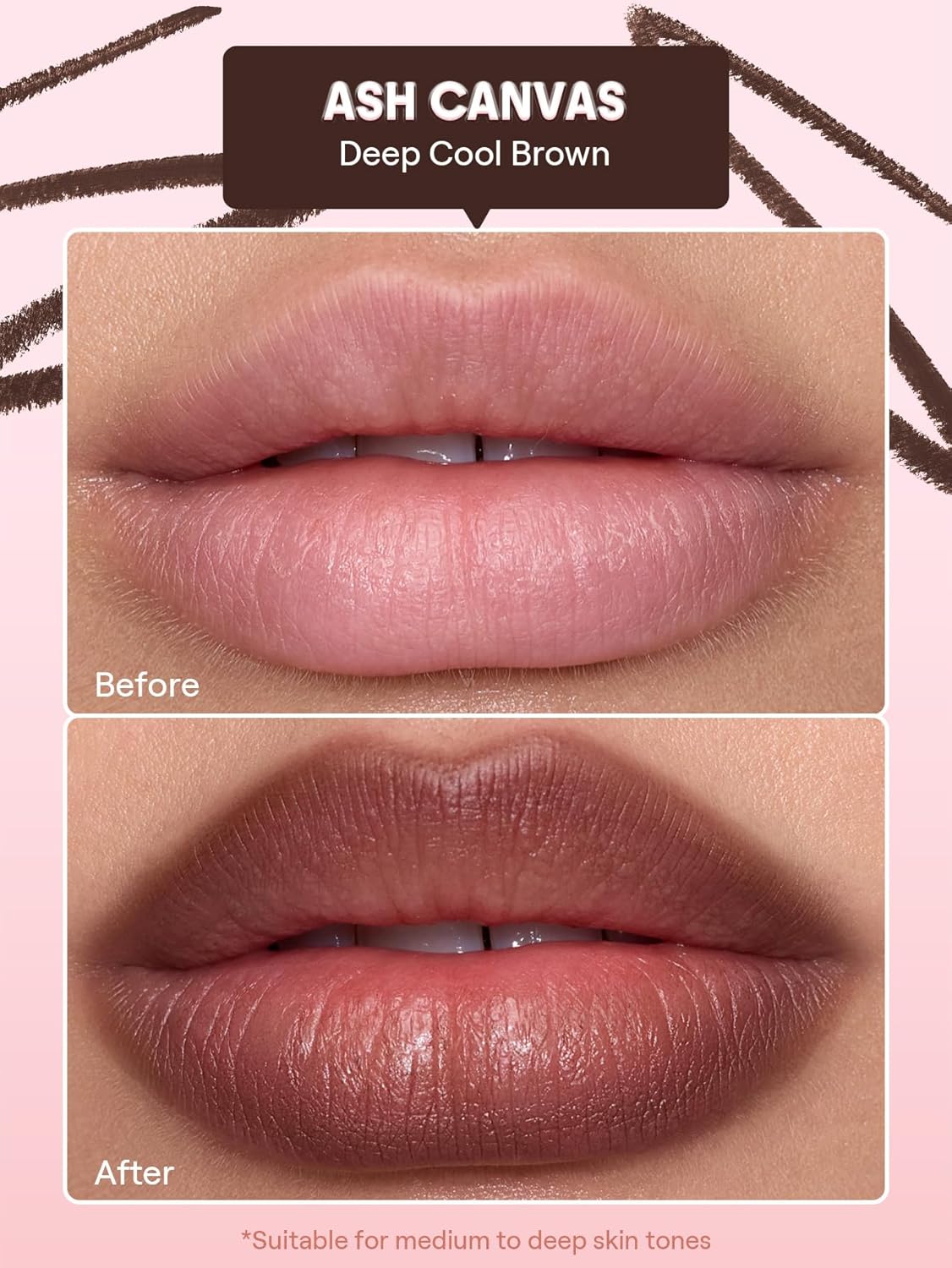 SHEGLAM Cloudline Lip Liner - Long Lasting Vegan & Cruelty-Free Lip Stain in Ash Canvas