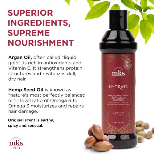 Earthly Body MKS Eco Hydrate Conditioner - Nourishing & Moisturizing Formula with Moroccan Argan Oil - Vegan & Cruelty-Free