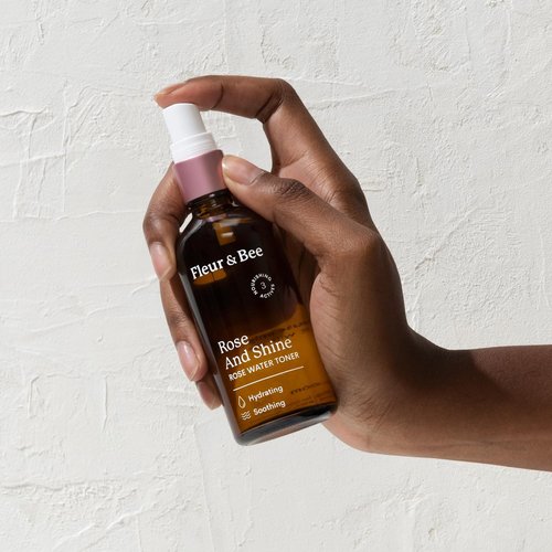 Fleur & Bee Rose and Shine Toner - Hydrating 100% Vegan Rose Water Spray Mist | Alcohol-Free | 3.4 fl oz