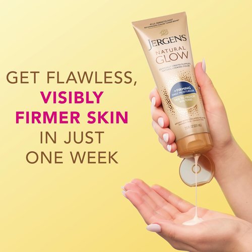 Jergens Natural Glow Firming Self Tanner Body Lotion - Sunless Tanning Moisturizer for Fair to Medium Skin, 7.5 Fl Oz