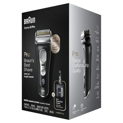 Braun Series 9 Pro 9460cc Electric Razor - Waterproof Foil Shaver with ProLift Trimmer & SmartCare Center