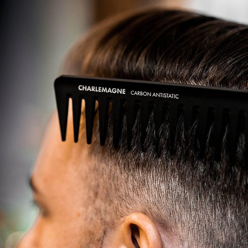 CHARLEMAGNE Hair Styling Comb & Sea Salt Spray Set for Men - 19CM Comb & 200ML Spray