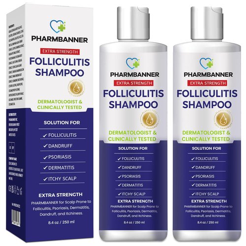 PHARMBANNER Anti-Fungal Shampoo for Itchy, Dry Scalp - Supports Scalp Health & Relieves Folliculitis | 2 Pack