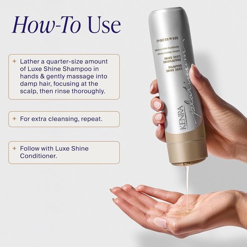 Kenra Platinum Luxe Shine Shampoo - Smoothing Formula for Frizzy Hair | Sulfate-Free & Color Safe 8.5oz