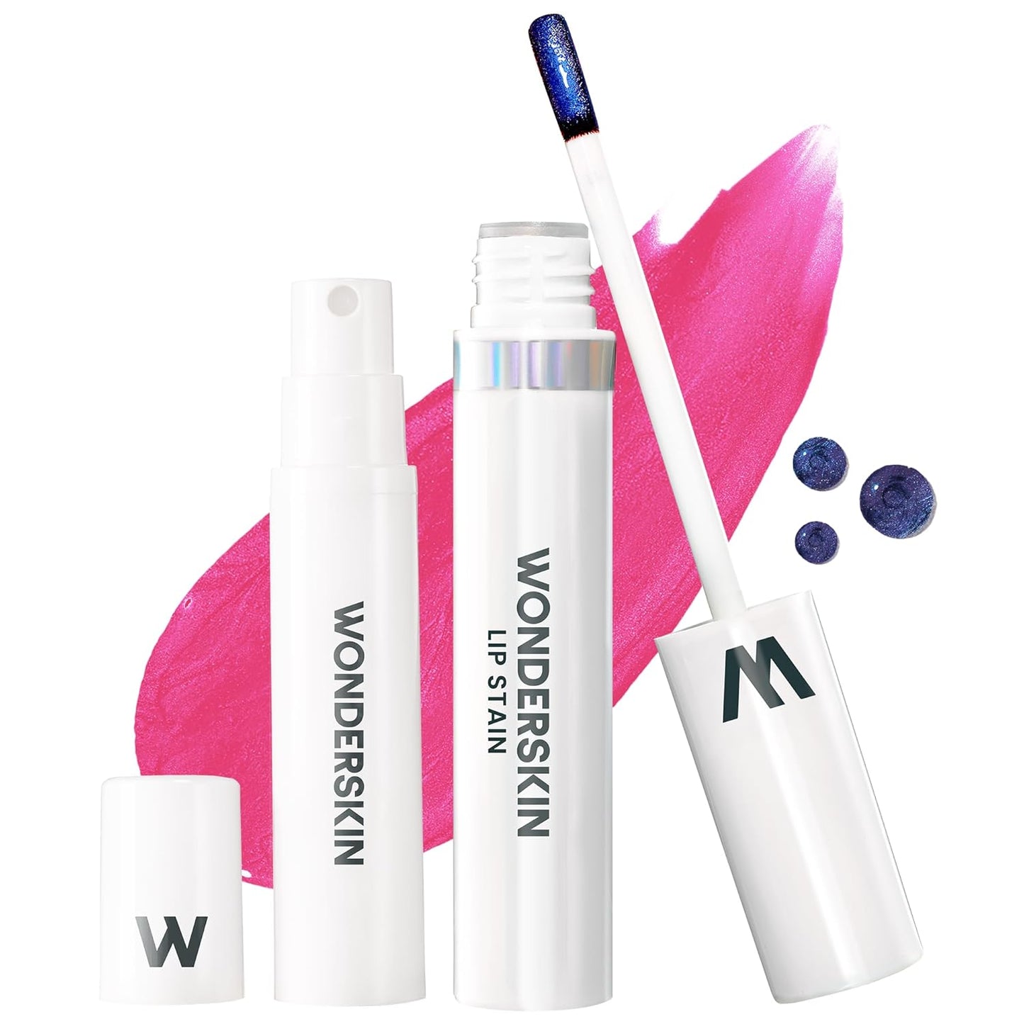 Wonderskin Wonder Blading Lip Stain Kit - Long-Lasting Waterproof Pink Tint | Peel-Off Masque (Neon Rose)