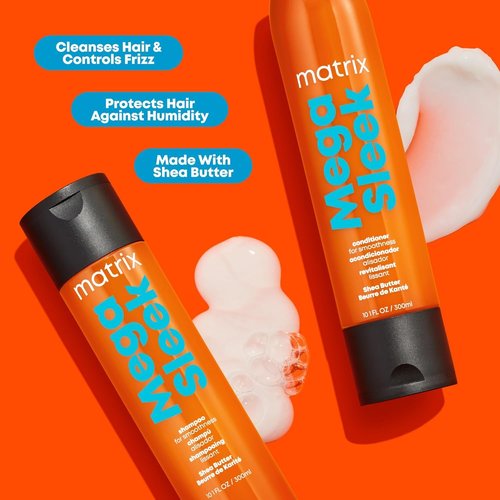 Matrix Mega Sleek Shampoo - Smoothing & Detangling for Dry, Damaged & Frizzy Hair | 33.8 Fl Oz