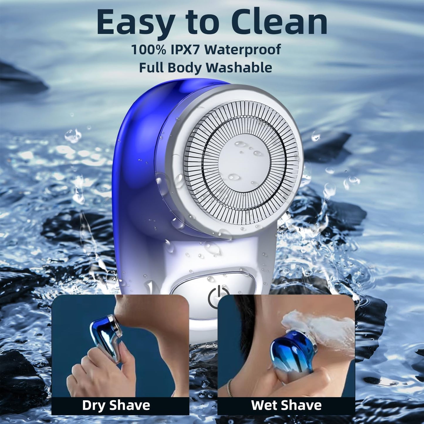 Skiennix Mini Electric Shaver - Portable Rechargeable Waterproof Razor for Men & Women | Travel-Friendly Design
