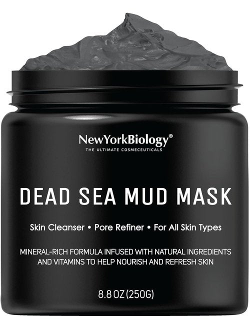 New York Biology Dead Sea Mud Mask - Spa Quality Pore Refiner for Oily Skin | 8.8 oz Natural Skincare