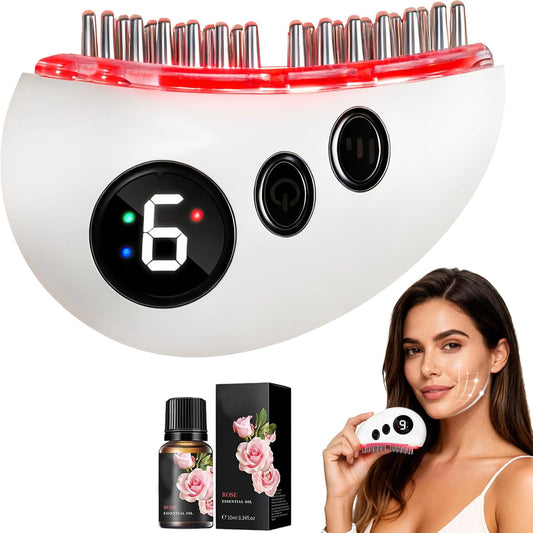 Skiennix Electric Lymphatic Contour Face Brush - 9-Level Heating & Vibration for Facial Sculpting