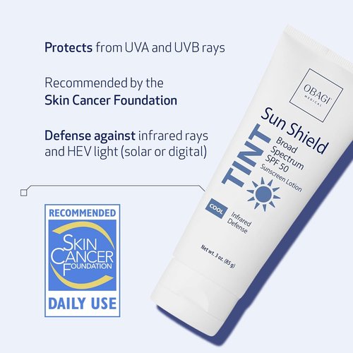 Obagi Sun Shield Tint Sunscreen - Broad Spectrum SPF 50 | 3 oz for Ultimate Skin Protection