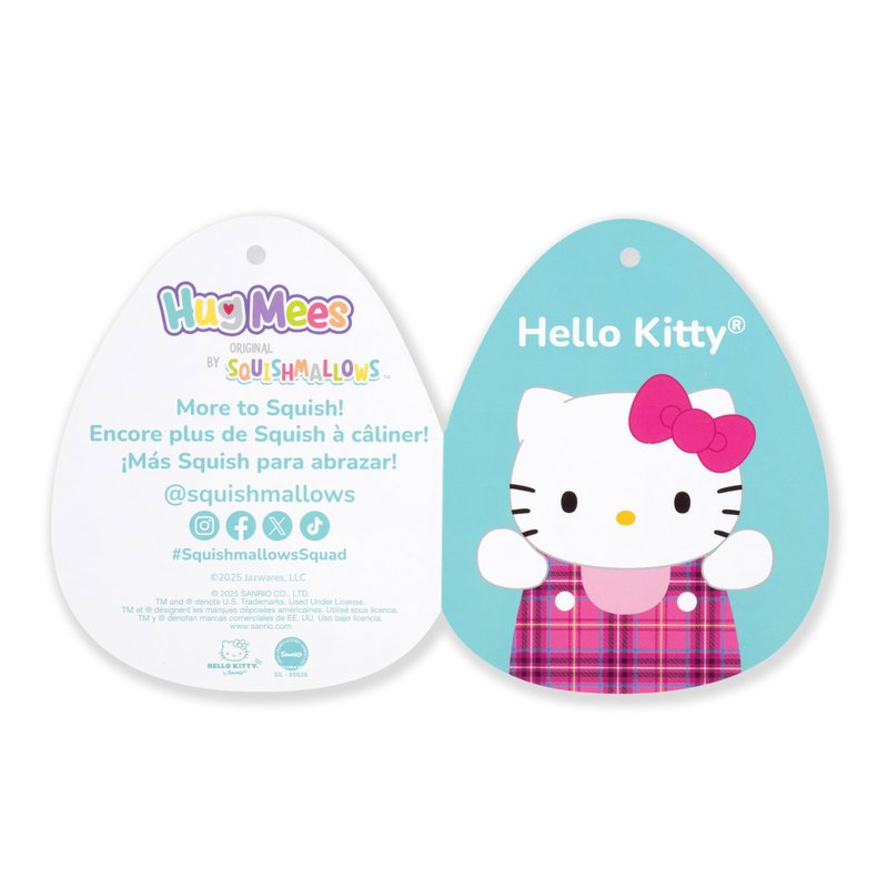 Squishmallows Original Sanrio 10in Plaid Hello Kitty HugMees – Ultrasoft Official Jazwares Plush (Medium-Sized)