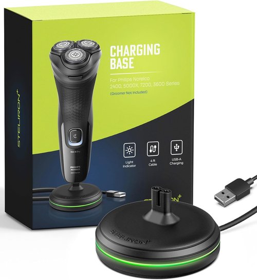Philips Norelco Charging Stand - Dock with LED Indicator & USB Cable for 2400, 5000X, 7200, 3600 Series