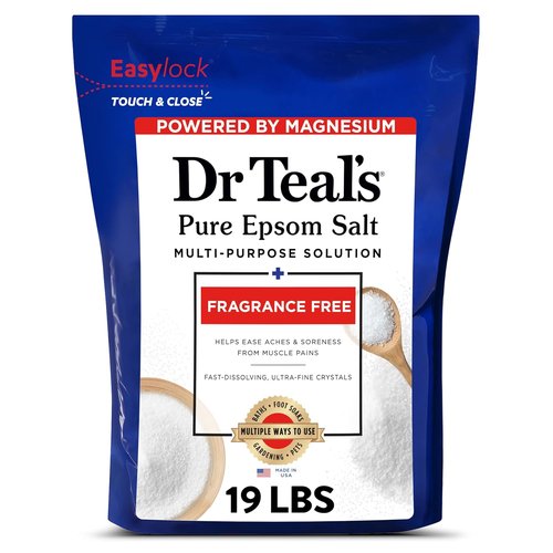 Dr Teal's Pure Epsom Salt - Fragrance-Free Magnesium Sulfate USP | 19 lbs Bulk Size