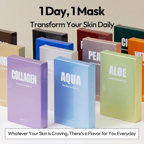 LAPCOS Vita C Sheet Mask - Daily Vitamin C Face Mask for Skin Renewal | 5-Pack Korean Beauty Essential