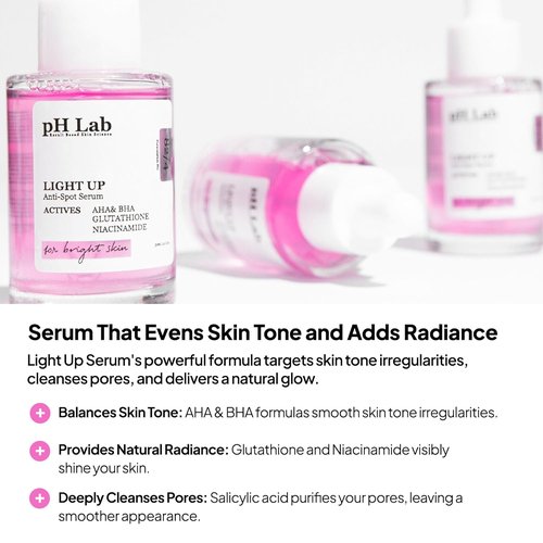 pH Lab Light Up Anti-Spot Serum - Even Skin Tone & Clean Pores | 1.01 Fl Oz (Pack of 1)