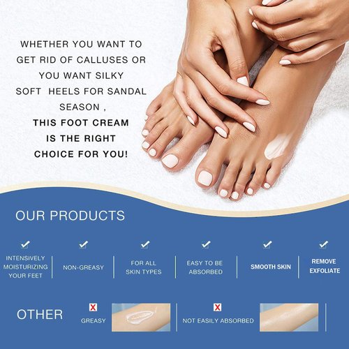 Rosarden Feet Cream for Dry Cracked Feet, 40% Urea Cream, Callus Remover Cream for Feet, Heels, Knees, Elbows, Hand, Moisturizing Foot Cream Softening Rough Skin On Feet, Rough Exfoliates Calloused