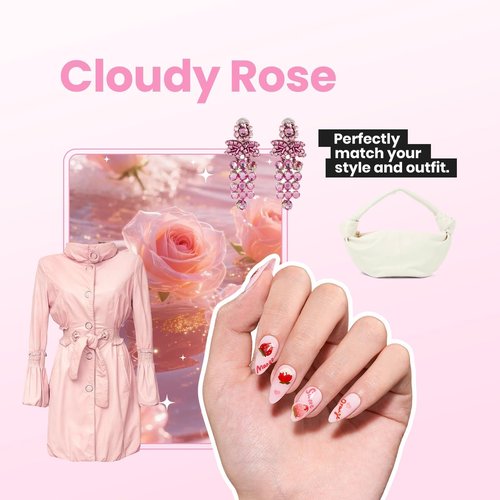 Beetles Light Pink Nail Polish - Cloudy Rose, Pastel Baby Pink Nail Polish Quick Dry, Long-Lasting Pastle Nails, Fingernail Art Effect Gift for Her - 0.51Fl Oz/15ML