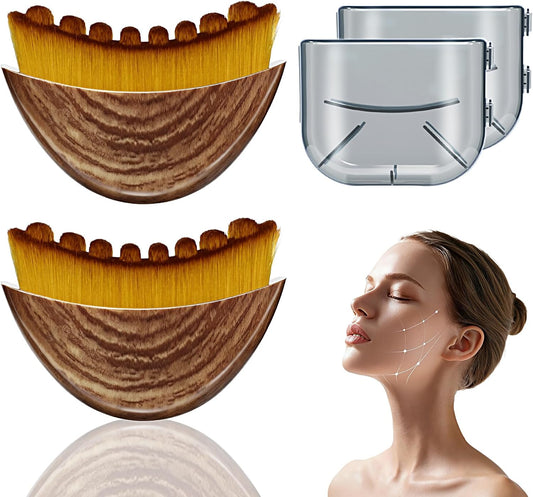 Skiennix Lymphatic Contour Face Sculpting Brush - Anti-Puffiness & Lift Massage Tool | 2 Pack for Glowing Skin