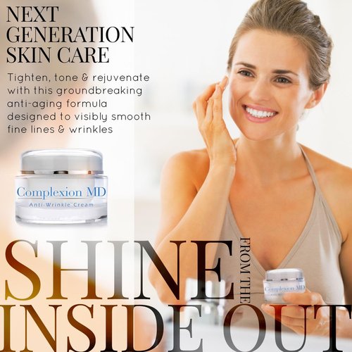 Complexion MD Advanced Anti-Wrinkle Cream - Clinically Tested Multi-Peptide & Hyaluronic Acid - Hypoallergenic Face Moisturizer - 1 Ounce