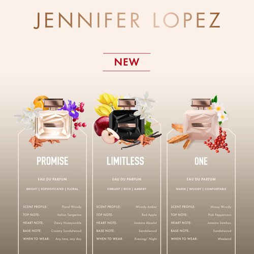 Jennifer Lopez Promise Perfume, Eau De Parfum Spray 3.4 Fl Oz (100 ml) Floral Woody Womens Perfume, Notes of Citrus, Amber, Dewy Honeysuckle