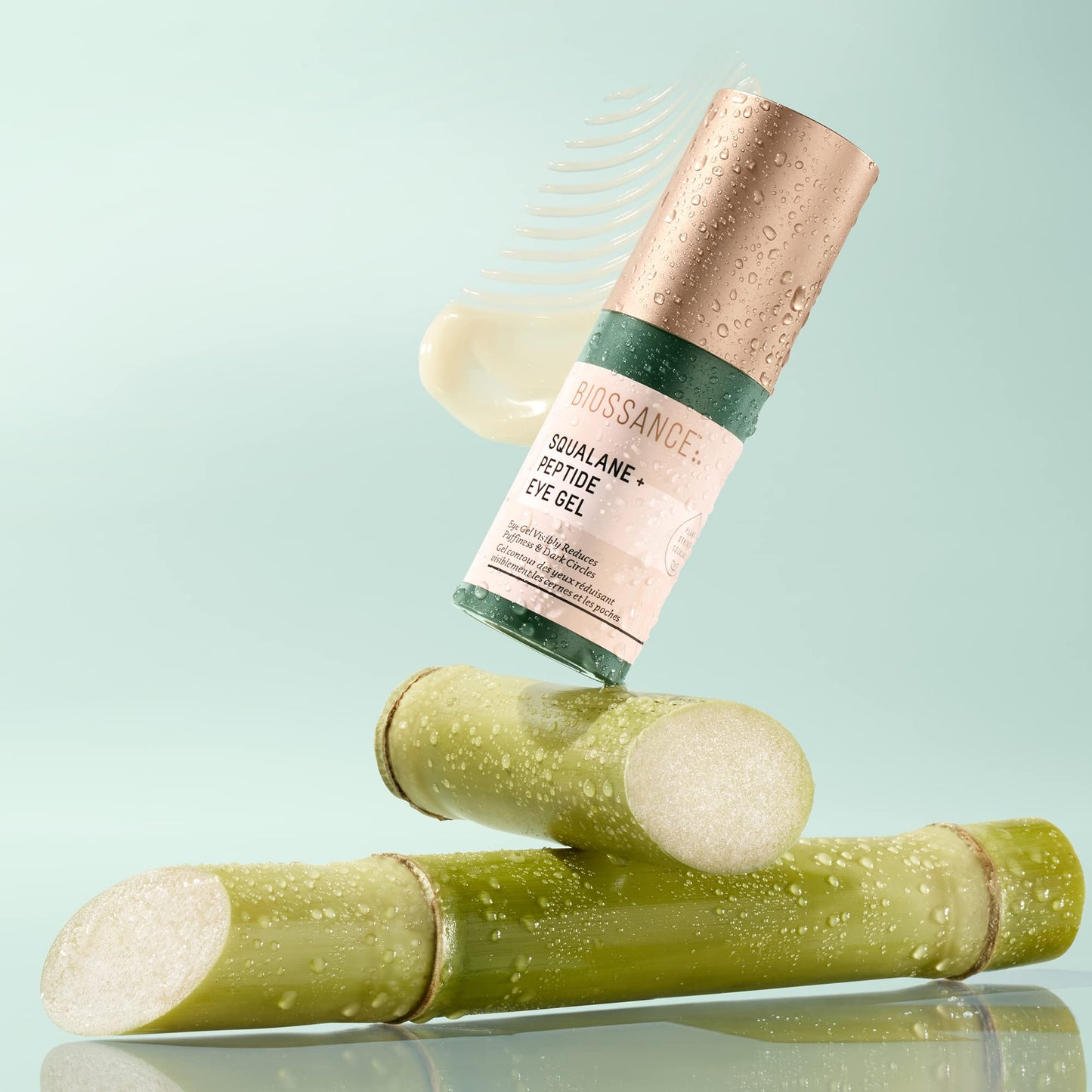 Biossance Squalane + Peptide Eye Gel - Ultra-Hydrating Under Eye Cream - Reduces Puffiness & Dark Circles - Eye Wrinkles Repair Moisturizer- Anti Aging & Hydrating, Day & Night Cream - 0.5oz