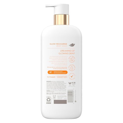 Dove Serum Body Wash - Glow Recharge with Brightening Vitamin C - 18.5 Fl Oz for Exfoliating Skin