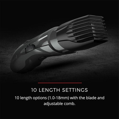 Remington Barba Beard Trimmer - Cordless Groomer with Ceramic Blades, 9 Length Settings, Rechargeable Battery