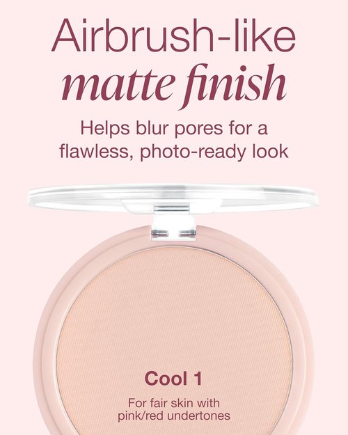 Mineral Fusion Pressed Powder Foundation - Matte Finish for Fair Skin with Pink Undertones | Age-Defying, Talc-Free, Vegan (Cool 1)