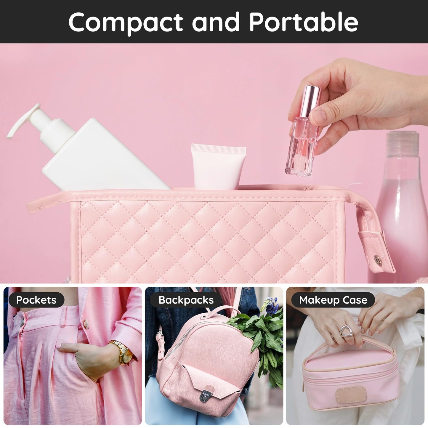 Segbeauty 10ML Refillable Perfume Bottle, 10 Packs Fine Mist Atomizer Sprayer for Perfume, Empty Glass Spray Bottle Mini Portable Travel Perfume Atomizer Toiletries Fragrance Scent Pump Dispenser